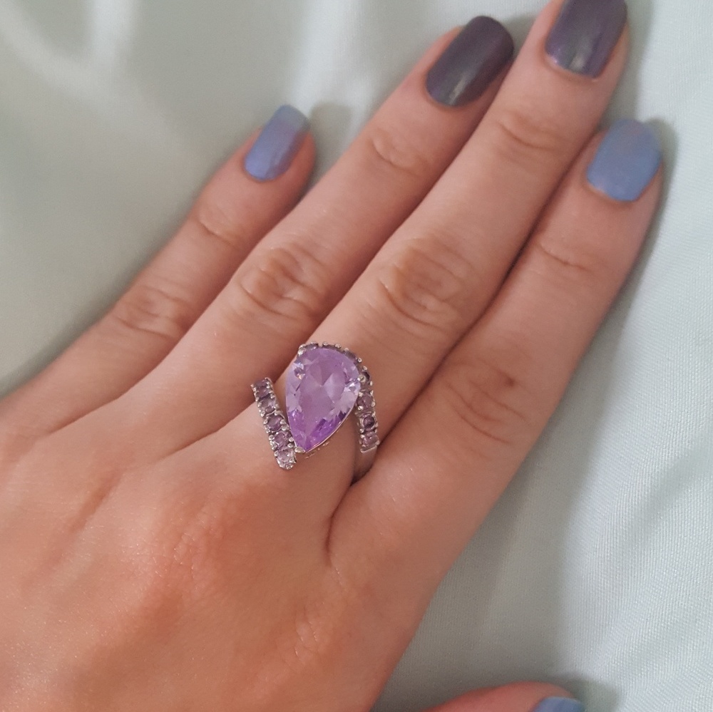 Large Purple Stone Silver Ring